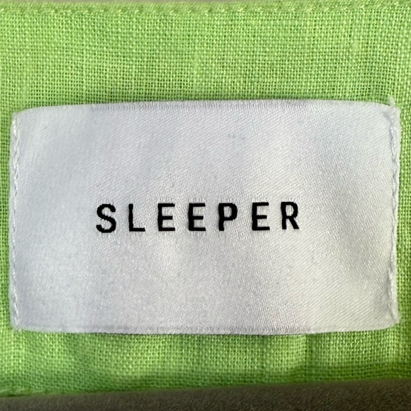 SLEEPER Brigitte Midi Linen Dress Lime - Picture 6 of 10